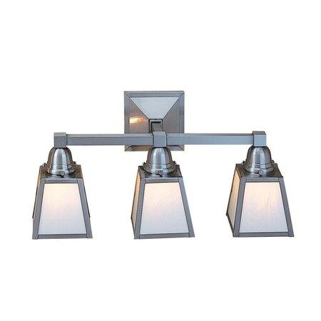 Arroyo Craftsman A-Line Shade 3 Light Sconce Without Overlay (Empty), Pewter, Tan Glass AS-3ETN-P